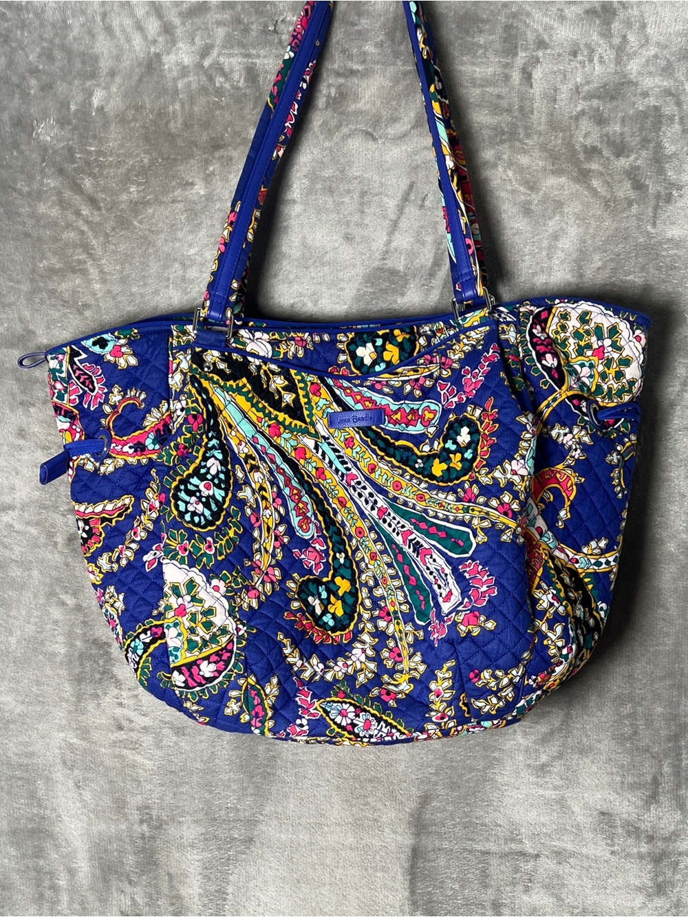 Vera Bradley Royal Blue Paisley Quilted Tote